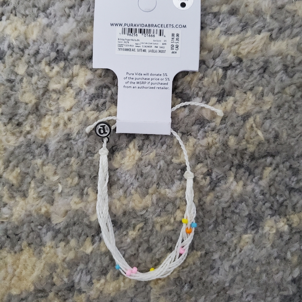 NWT Puravida Birthday Bracelet